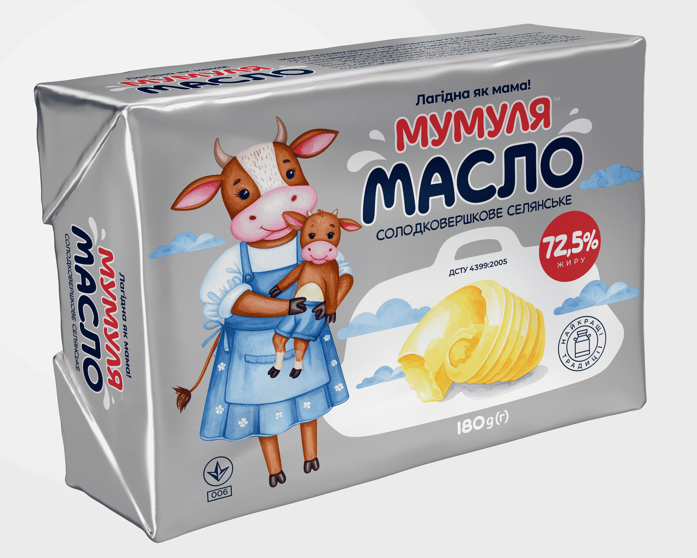 Масло солодковершкове селянське МУМУЛЯ 72,5%, 180г